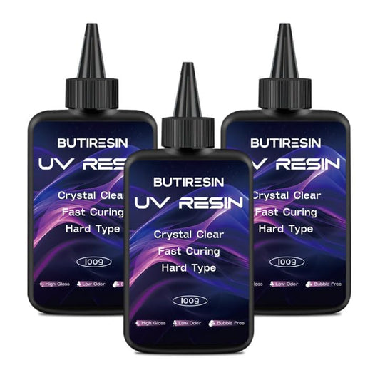 ButiResin UV Resin 300g, UV Resin Clear - Fast Curing, Crystal Clear, Odourless, Low Viscosity & Hard Type, UV Resin Kit for DIY Jewelry Making, Casting, and Coating Crafts - size: 300g