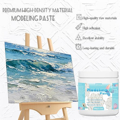 Modeling Paste 500ml/31.75oz(900g) Professional High Density Acrylic Medium Structural Molding Texture Paste for Acrylic Painting Canvas Paint,DIY Art Projects,3D Textur,Thick Layer