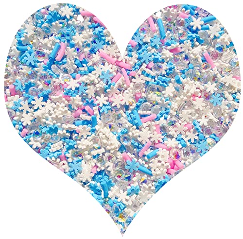 EHOPE Fake Sprinkles Fake Christmas Sprinkles Fake Candy Sprinkles Clay Sprinkles Polymer Sprinkles Polymer Clay Slices for Nail Art DIY Crafts Cake Phone(40G-Sugar granules+Snowflake-21) - color: 21-Sugar granules+Snowflake
