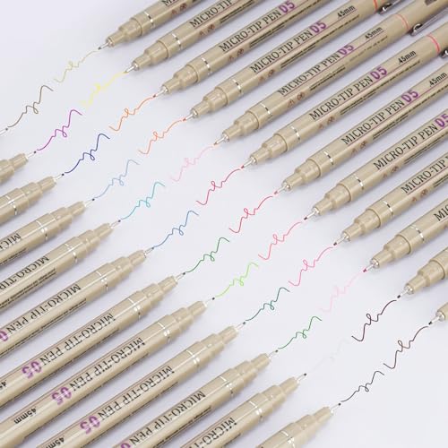 [24 Colors] 05 Micro, Fineliner Pen Set Ink, Fine Point Pen,Multi-liner, Sketching, Anime,Artist Illustrating/Technical Drawing, Office Documents… - color: 24 Colors