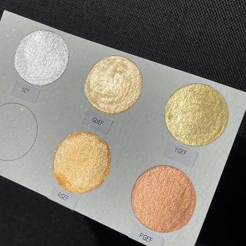 IUILE Handmade Watercolor Paints - Extra Fine Metallic Chrome Half Pan Set (5 colors) - color: Extra Fine Chrome