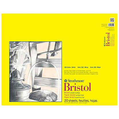 Strathmore 300 Series Bristol Smooth Pad, 19"x24" Tape Bound, 20 Sheets