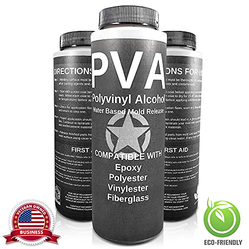 PVA Water Based Mould Release - Polyvinyl Alcohol Agent for Epoxy, Polyester, Vinyl Ester, Resin, Gel Coat, Polyurethane Foam, Silicone-Spray or Brush-On Film for Sculpture and DIY Projects