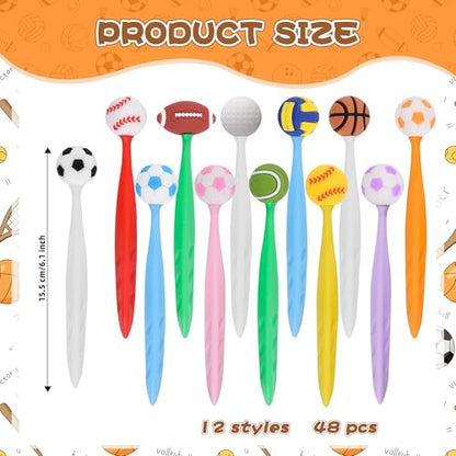 48 Pcs Cute Sport Bobblehead Eraser for Pencils Kawaii Erasers Cute Fun Cartoon Erasers Supplies Birthday Classroom Gifts - style: Sports
