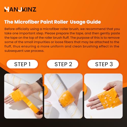 18 Inch Microfiber Paint Roller Covers, 3 Pack, Paint Rollers 18 Inch (3/8" Nap), Large Paint Rollers, Paint Supplies for Painting Walls - size: 18 Inch,3 Pack