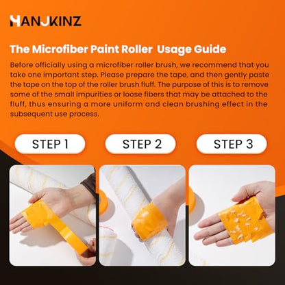 18 Inch Microfiber Paint Roller Covers, 3 Pack, Paint Rollers 18 Inch (3/8" Nap), Large Paint Rollers, Paint Supplies for Painting Walls - size: 18 Inch,3 Pack