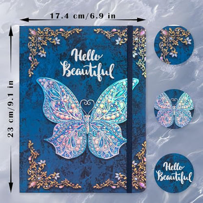 B5 Hardcover Journal for Women & Men - 3D Embossed Butterfly Aesthetic Lined Notebook, 192 Pages Thick 80gsm Paper Writing Journal for Office, School, Travel Notes & Gift (9" x 6.9") | 192 Pages Thick 80gsm Paper Writing Journal for Office, School, Travel