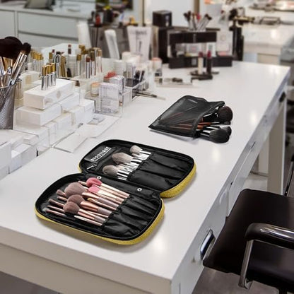 BYOOTIQUE Travel Makeup Brush Holder Bag Cosmetic Brush Organizer Rococo Yellow - color: Rococo Yellow