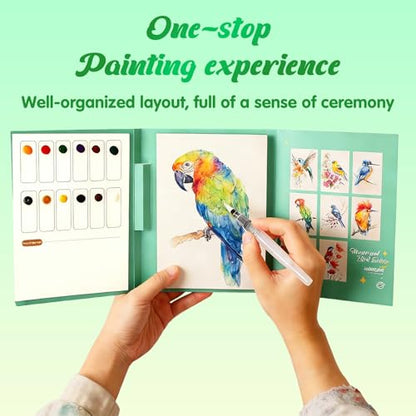 houlishu Flower Bird Art Painting Book, Portable Sketch Album for Art Creation and Relaxation