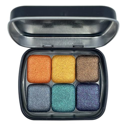 IUILE Handmade Watercolor Paints - Halloween 2021 Half Pan Set (6 colors) - color: Halloween 2021