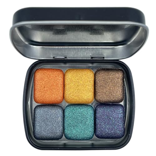 IUILE Handmade Watercolor Paints - Halloween 2021 Half Pan Set (6 colors) - color: Halloween 2021