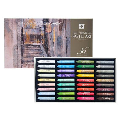 iCrayon Professional Oil Pastels for Artists– 36 Morandi Colors, Rich Pigment & Smooth Blending, Soft Artist-Quality Oil Pastel Set for Drawing, Sketching