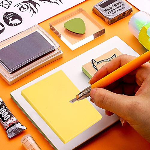 Yellow Rubber Carving Block for Custom Stamp Making Lightweight DIY Craft Mat Artists Teachers Enthusiasts - color: Yellow