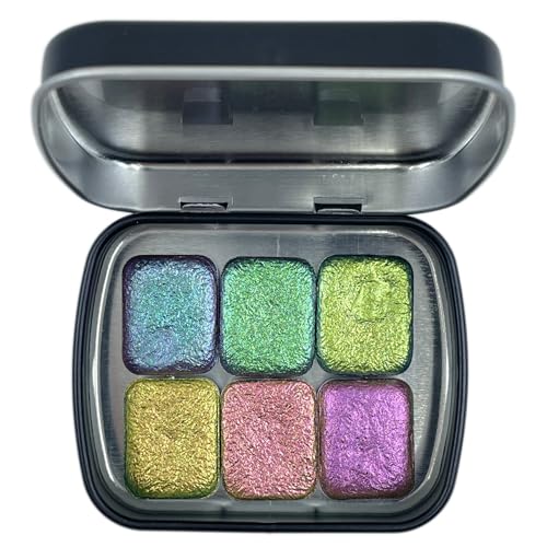 IUILE Handmade Watercolor Paints - Pearl Quarter Pan Set (6 colors) - color: Pearl
