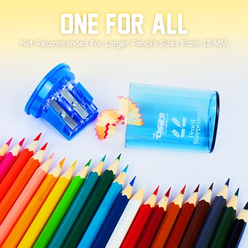 Manual Pencil Sharpener - 2 Pcs Dual Hole Premium Quality Pencil Sharpeners for Standard & Large Sized Pencils - Handheld Pencil Sharpener for Kids, Adults, Artists, Home & Office Uses