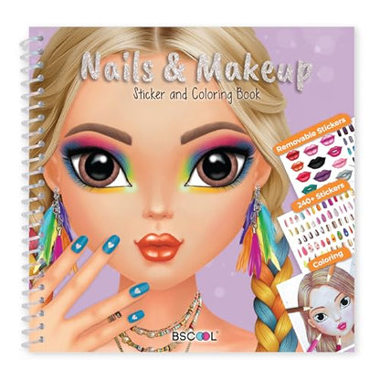 BSCOOL Drawing, Coloring & Sticker. Nails & Makeup Dress Up Sticker Book with 240+ Removable Stickers. Endless Nail Design and Makeup Combination for Kids Ages 4 and Up. Gift for Girls - color: Nails and Make Up