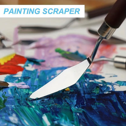 7-Piece Palette Knife Set: Stainless Steel Painting & Scraping Tools for Oil & Acrylics, Art & Canvas Work | Artist Supplies (Yellow) - color: Yellow
