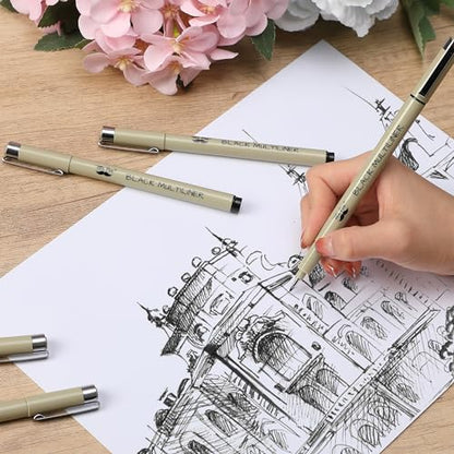 Mr. Pen- 0.25mm Micro Fine Point Pens, 12 Pack, Black Ink, Waterproof | Acid-Free, No-Smear Quick-Dry Fineliner Pens for Drawing, Sketching, Bible Journaling, Outlines & Everyday Writing - color: Black, size: 0.25mm, 8 Pack