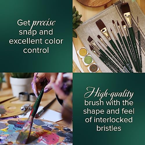 Silver Brush Limited 2515S-XSM Ruby Satin Pointed Triangle Paintbrush for Oil, Acrylic, and Heavy Body Paints, Size XSM, Short Handle - size: X-Small
