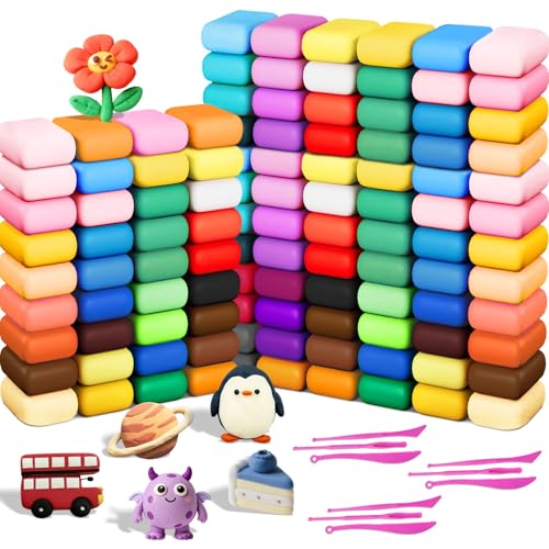 Air Dry Clay-108 Pack 36 Colors Modeling Clay for Kids, Boys and Girls, Air Dry Clay Bulk Kit for Adults with 3 Sculpting Tools and Instructions, Safe, Non-Toxic, DIY Model Magic Clay Gifts Kids Toys - color: 108 Pack