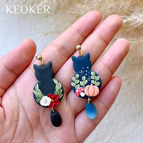 KEOKER Halloween Clay Cutters, Clay cutters for Halloween Earrings Making, 10 Shapes Halloween Clay Earrings Cutters, Halloween Polymer Clay Cutters (Earrings Clay Cutters 1) - color: Earrings Clay Cutters 1