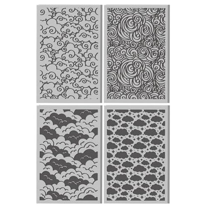 4 Sheets Clouds Clay Texture Mat Clouds Polymer Clay Texture Sheets DIY Tools for Pottery Earring Jewelry Making Stamp Engraving Machines, 3.9x2.6inch - style: Clouds