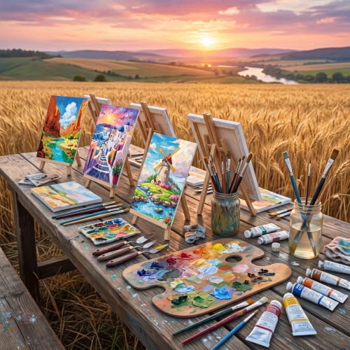 Sherr 12 Pcs Pre Drawn Canvas Pre Printed Canvas for Adults Sip and Paint Party Canvases Painting Kit for Summer Easter Mother's Day Party Favor(Natural Scenery,8 x 10 Inch) - size: 8 x 10 Inch, style: Natural Scenery,