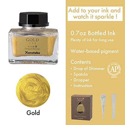Kuretake ECF163-101 Ink Ink - Cafe Glitter Base Gold - color: Gold/Gold