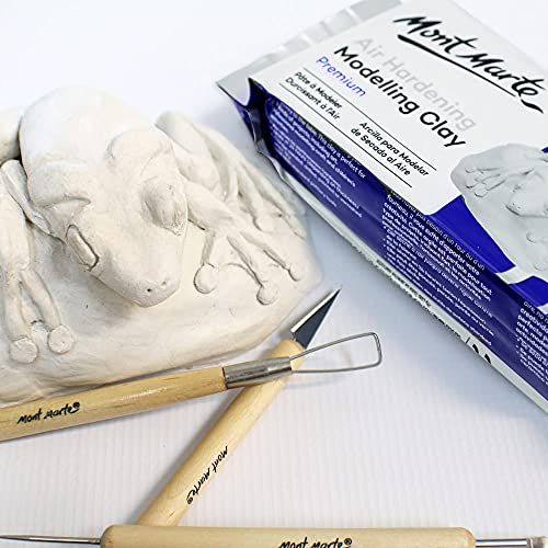 White Modelling Clay Air Dry by Mont Marte, 500g (1.1lb), Ideal Gift for Professional Artists - color: White