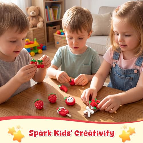 VioraWhite 40 Pcs 21oz Air Dry Clay Bulk Modeling Ultra Lightweight Foam Modeling Clay for Kids Adults DIY Crafts Party Arts and School Project Gifts Supplies (Red) - color: Red