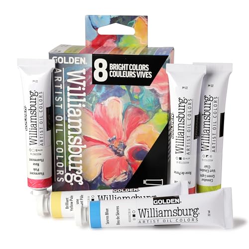 Williamsburg Artist Oil Colors by GOLDEN, Bright Colors Set, Professional Oil Paint