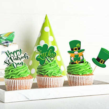Whaline 3Pcs St. Patrick's Day Fondant Molds Shamrock Hat 3D Silicone Moulds Leprechauns Gnome Shoes Clover Shoes Pattern Resin Mold Cupcake Cookie Baking Decorating Mould for Irish Holiday DIY Candy - style: Shamrock