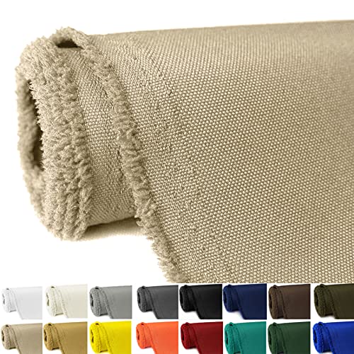 Waterproof Canvas Fabric by The Yard 58" W 600D Upholstery Polyester Material Indoor Outdoor Water Resistant Fabric for Chair Cushion Furniture Cover Sewing DIY Cloth, 1 Yard Khaki - color: Khaki, size: 1 Yard 36" x 58"