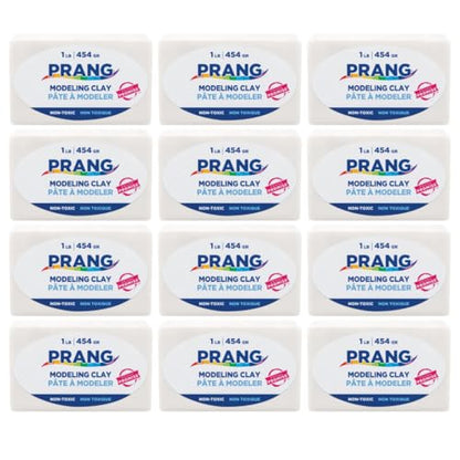 Prang Modeling Clay, White, 1 lb. Block, Case of 12 Blocks, 192 oz. Total | Pliable, Non-Hardening, Non-Staining, Easy Clean-Up, Perfect for Preschool and Elementary Aged Children - color: White, size: 1 lb. (Pack of 12)