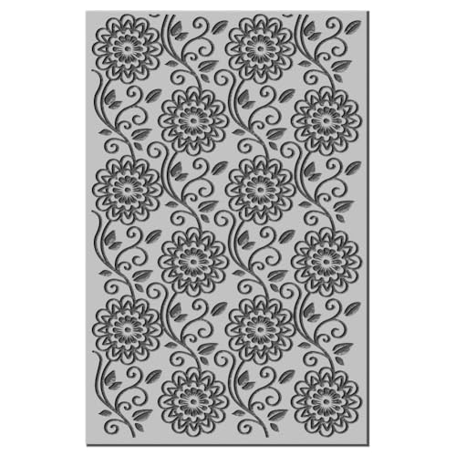 CHGCRAFT Flowers Leaves Vines Retro Clay Texture Mat Polymer Clay Molds DIY Clay Texture Tools for Clay Pottery Earring Jewelry Making Stamp Engraving Machines, Flower, 3.9x2.6x0.1inch - style: Flowers