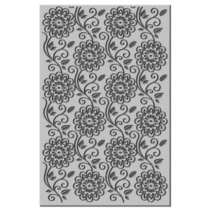 CHGCRAFT Flowers Leaves Vines Retro Clay Texture Mat Polymer Clay Molds DIY Clay Texture Tools for Clay Pottery Earring Jewelry Making Stamp Engraving Machines, Flower, 3.9x2.6x0.1inch - style: Flowers