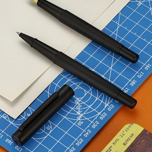 MCNTEIK Matte Black Forest Rollerball Pen, Luxury Pen with Schmidt Black Ink Refill, Fancy Pen Gift Set for Men & Women, Business Signature, Executive, Office, Nice Fancy Designer Pens - color: Black