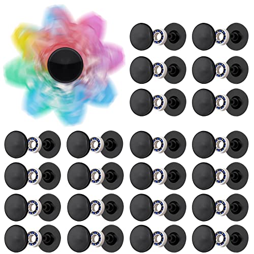 NiArt Fidget Spinner Toy DIY Bearing with Caps Set 22-Pack, MR137 0.5" Single-Sealed Chrome Steel Bearing Balls Replacement High Speed 13mmx7mmx4mm Epoxy Resin Casting Craft Skateboard Stress Reliever - size: ONLY 22 BLACK Cap Bearings