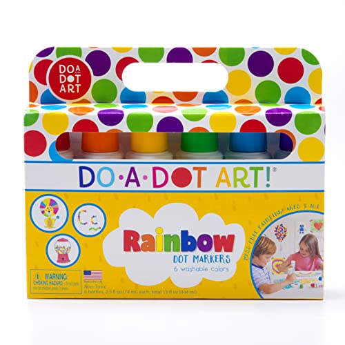 Do A Dot Art! Markers 6-Pack Rainbow Washable Paint Markers, The Original Dot Marker, Activity Craft Coloring Supplies for Kids and Toddlers, Made in the USA