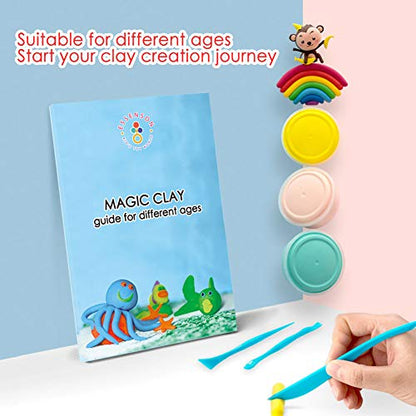 Modeling Clay Kit, 24 Colors Air Dry Clay | DIY Molding Clay with Tools, Kids Art Crafts Gift, For Boys & Girls Age 3-12 Year Olds - color: 24 Colors