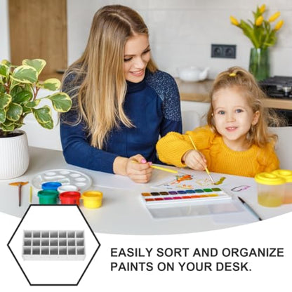 HOODANCOS Paint Organizer 21-Slot Desktop Storage Rack for Oil Acrylic Pigment Bottles Multi-Functional Paint Holder for Art Supplies and DIY Craft Organization 13.50X6.29X3.50In