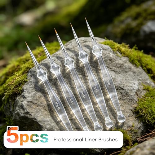 Detail Paint Brushes Set 5pcs Miniature Brushes for Fine Detailing & Art Painting, Mini Painting Brush for Acrylic, Oil, Watercolor, Gouache, Models