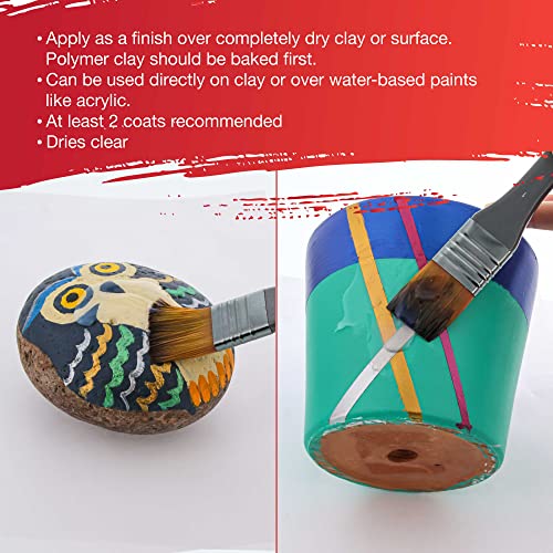U.S. Art Supply 32 oz High Gloss Clear Acrylic Topcoat for Pouring Paint Artworks & Air Dry Clay Varnish - Acrylic Painting Protectant, Air Dry Clay Glaze for Polymer Clays, Ceramics and Sculptures - size: 32-ounces
