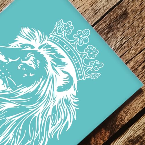 2 Pcs King Lion Silkscreen Stencil, Lion Crown Painting Stencils Templates Reusable Self-Adhesive Silk Screen Printing for Wall Border Wood Fabric Home Craft Decor - style: King Lion