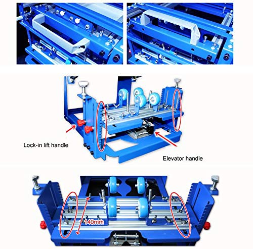TECHTONGDA Cylinder Screen Printing Machine Cylindrical Silk Screen Printing Press for Mugs Pen Cup Bottle 6 Inches Diameter