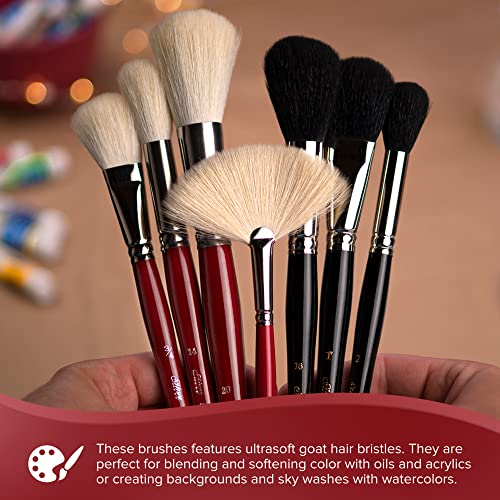 Silver Brush 5619S-1 Silver Mop Short Handle Blender Brush, Black Oval, 1-Inch