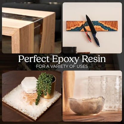 Promise Epoxy Fast Cure Resin 32 Oz, UV-Resistant with 1-Hour Demold Time | Crystal Clear UV-Resistant, Self-Leveling, Fast Demold Time for Jewelry Making, Crafts, Coatings, Use with Mica Powder & Dyes - size: 32 Oz