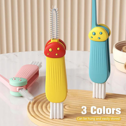 3 in 1 Cup Lid Cleaning Brush, 2024 New Crevice Cleaning Brush Set for Baby Bottle Gap Tight Spaces Cup, 3 in 1 Multifunctional Cleaning Brush Portable Cup Lid Cleaner with Brush(D) - color: D1