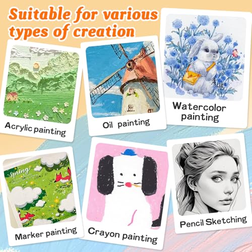 ESRICH Small Stretched Canvas for Painting 6x6 inch, 2/5''Profile Art Primed 6 Pack Canvases for Painting, Cotton Small Professional Blank Paint Canvas for Kids and Art Supplies, for Acrylics, Oils. - size: 6x6in-6Pack