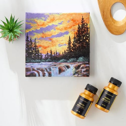 GRANOTONE Acrylic Venezia Metallic Gold Paint 1.69 fl oz Shimmering Non Fading 50 ml Colour Rich Pigments Non Toxic for Kids Artists and Beginners Made in India - color: Gold 50ml